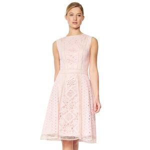 NEW Tadashi Shoji Petal Pink Sleeveless Lace A-Line Dress Size 10